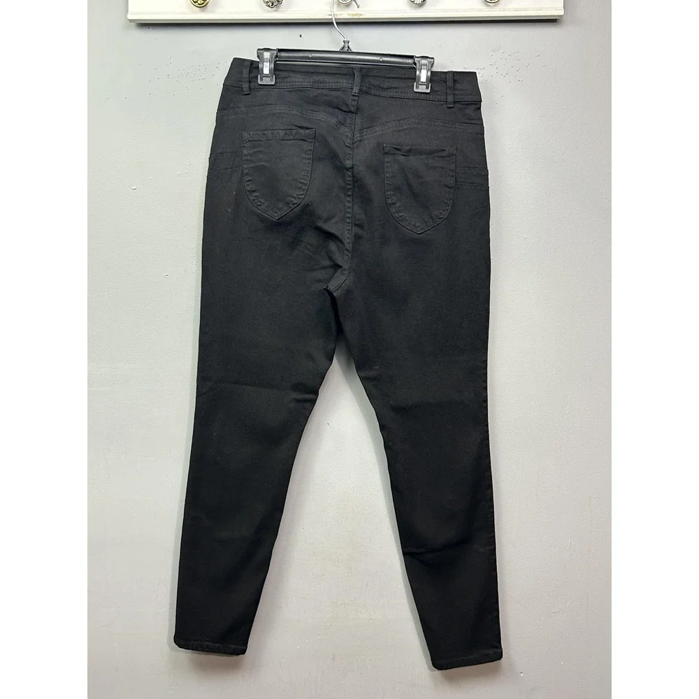 Ashley Stewart Jeans Womens 14 Regular Black Fearless Skinny Stretch High Rise - Picture 2 of 9